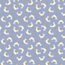 Printed Cotton PIOUI Azure / Turmeric